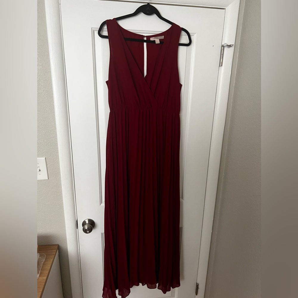 Burgundy evening dress